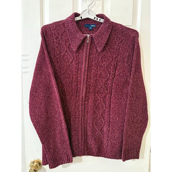 Basic Editions Chenille Zip-Up Sweater (3X) - Picture 1 of 8